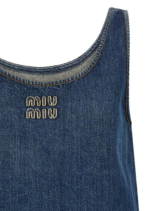 25SS 미우미우 숏 원피스 GWA219SOOO1568F0008 Blue - MIU MIU