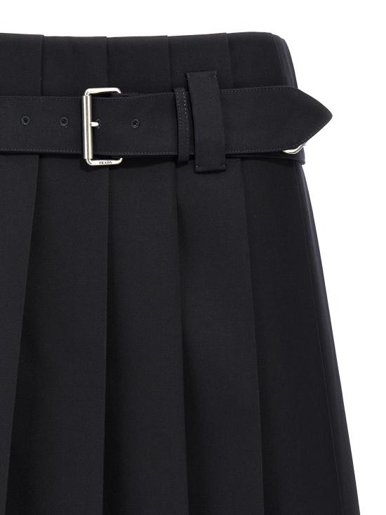 25FW 프라다 미디 스커트 P184YHSOOO108NF0008 Blue - PRADA