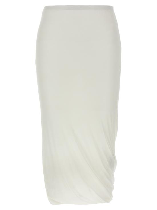 25SS 질샌더 미디 스커트 J02MA0274J20249100 White