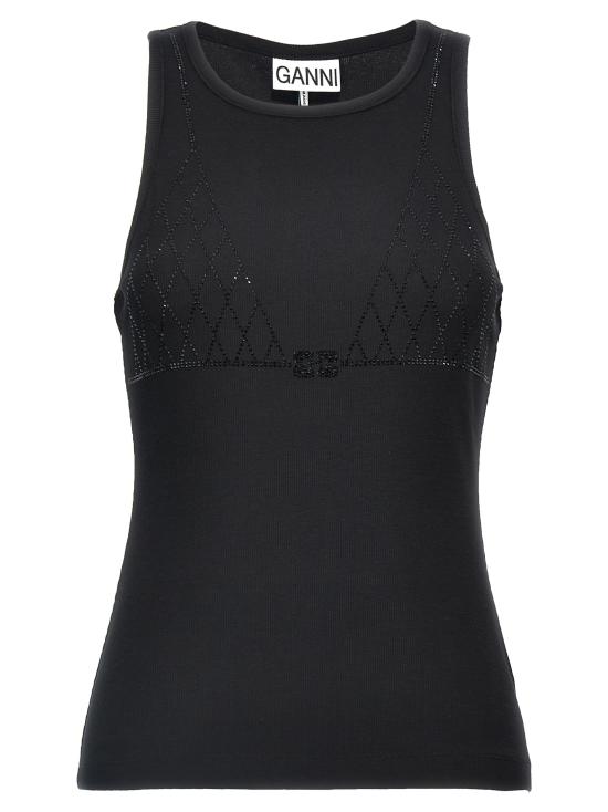 25SS 가니 민소매 티셔츠 T4079099 Black