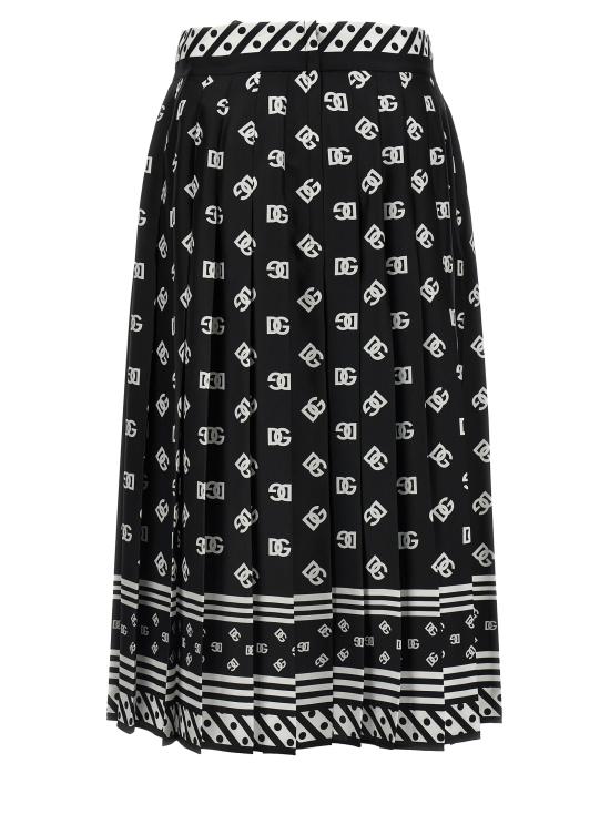 25SS 돌체앤가바나 미디 스커트 F4C2GTGDCVJN0000 White Black - DOLCE & GABBANA