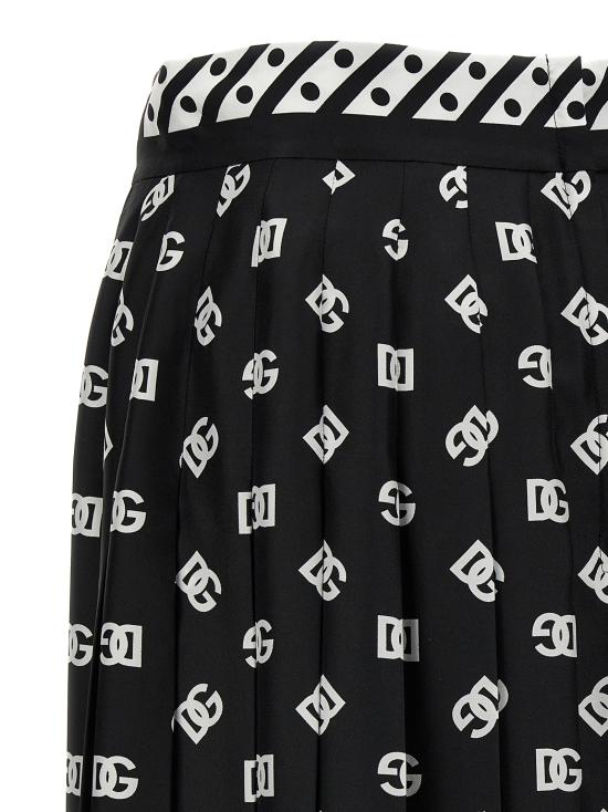 25SS 돌체앤가바나 미디 스커트 F4C2GTGDCVJN0000 White Black - DOLCE & GABBANA