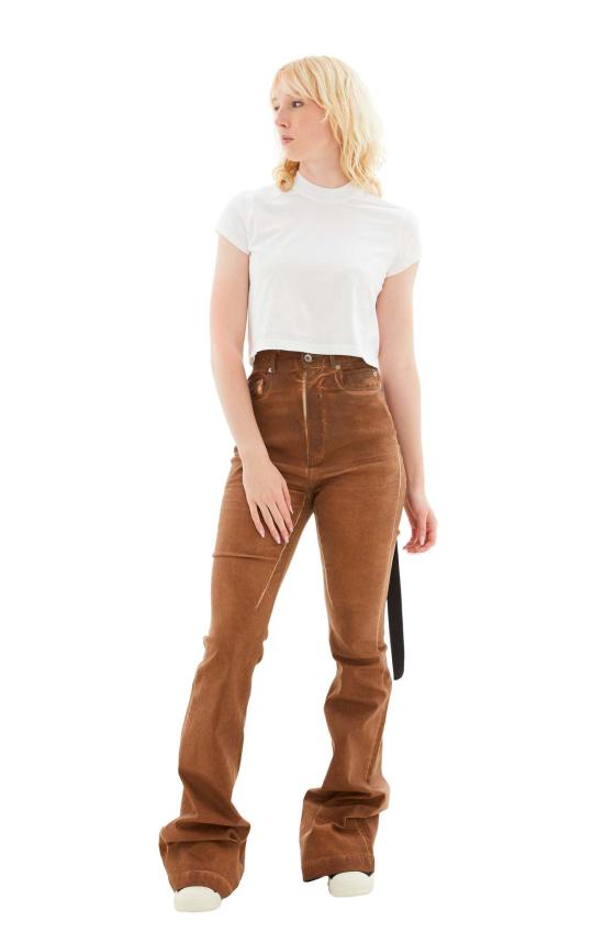  릭 오웬스 민소매 티셔츠 스몰 레벨 티셔츠 밀크/블랙