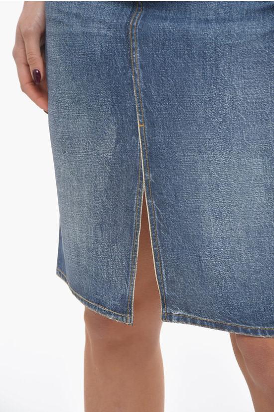  보테가베네타 미디 스커트 737211V30K0 3399 Blue - BOTTEGA VENETA