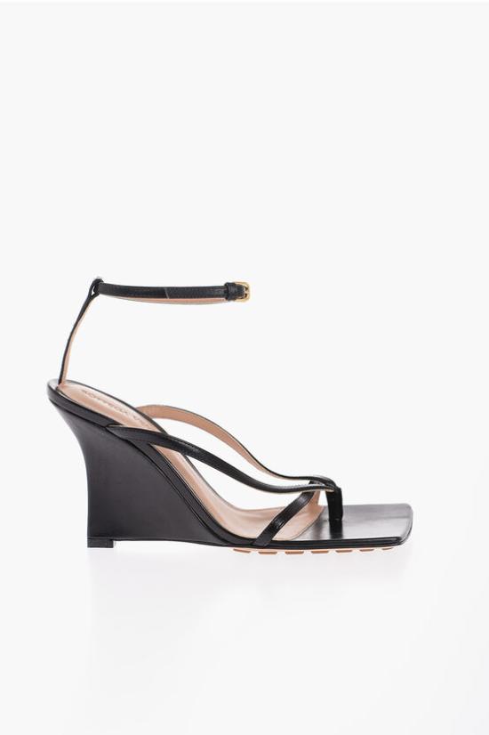  보테가베네타 스퀘어 토 앵클 스트랩 샌들 729743 VBSF0 1000 Black - BOTTEGA VENETA