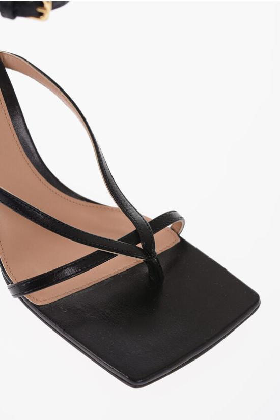  보테가베네타 스퀘어 토 앵클 스트랩 샌들 729743 VBSF0 1000 Black - BOTTEGA VENETA