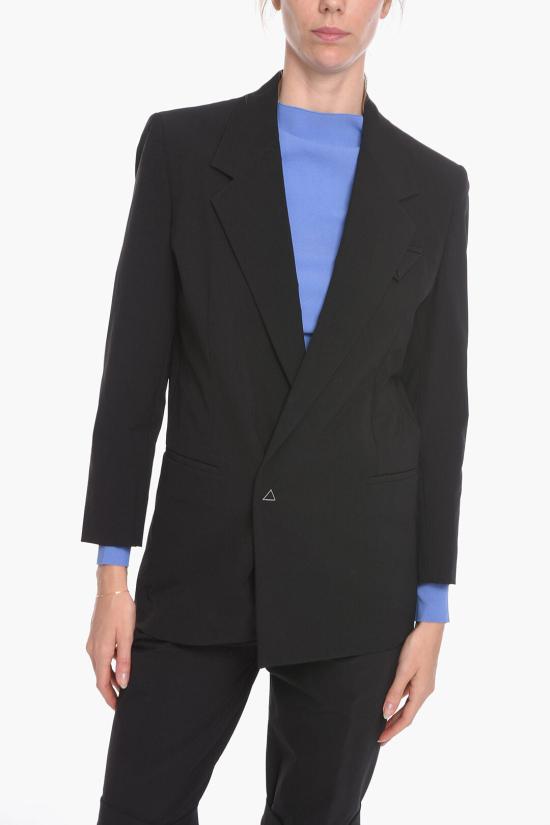  보테가베네타 나일론 캔버스 싱글 브레스티드 블레이저 622938VKJ601000 Black
