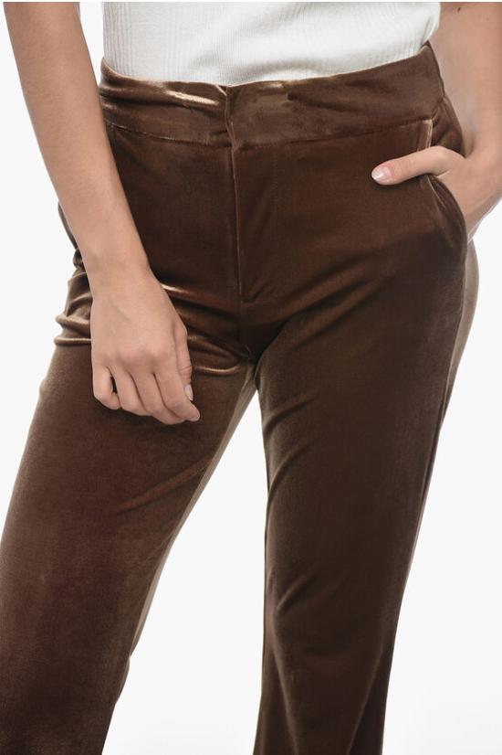  돈 앳 미 라벨 크롭 팬츠 DAM34V CINIGLIA MORO Brown - DONT AT ME LABEL