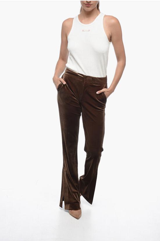  돈 앳 미 라벨 크롭 팬츠 DAM34V CINIGLIA MORO Brown - DONT AT ME LABEL