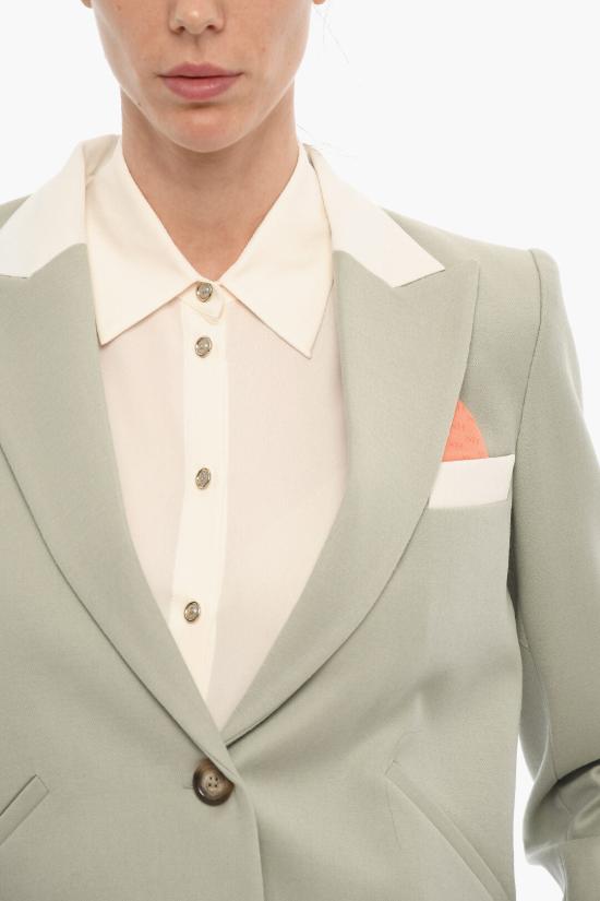  헤베스튜디오 수트 자켓 H222 BIBZ FLN AGV Green - HEBE STUDIO