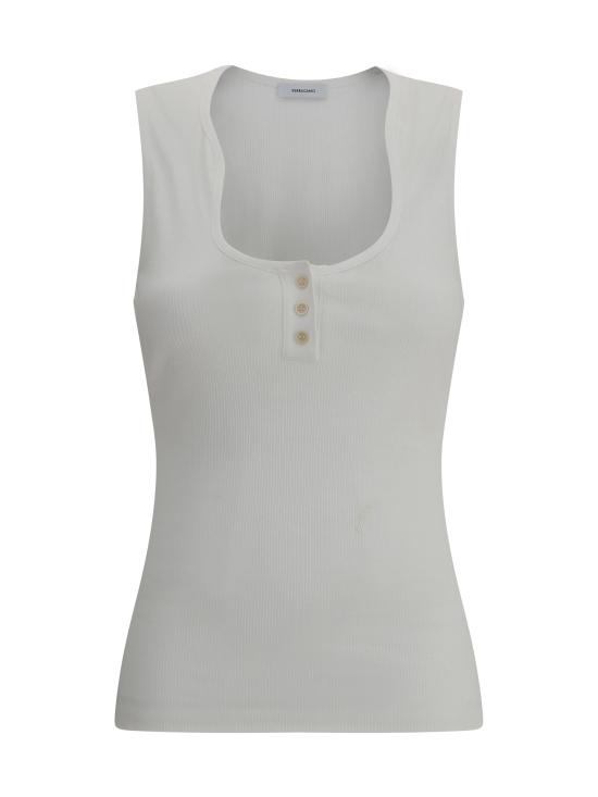 25SS 살바토레 페라가모 민소매 티셔츠 782727 002 WHITE