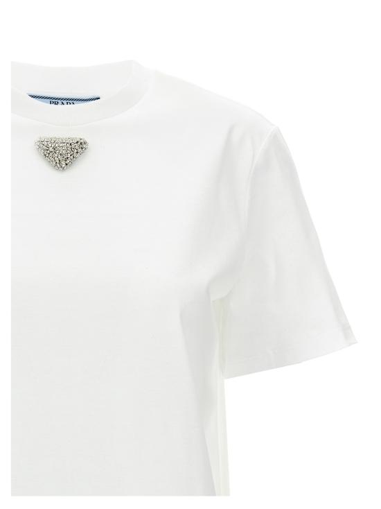 25FW 프라다 반팔 티셔츠 35838RS16216DVF0009 White - PRADA