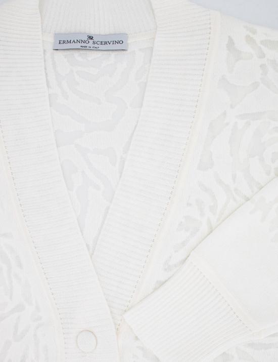 25SS 에르마노 설비노 가디건 D465N714EJZ 11001 WHITE ALYSSUM - ERMANNO SCERVINO
