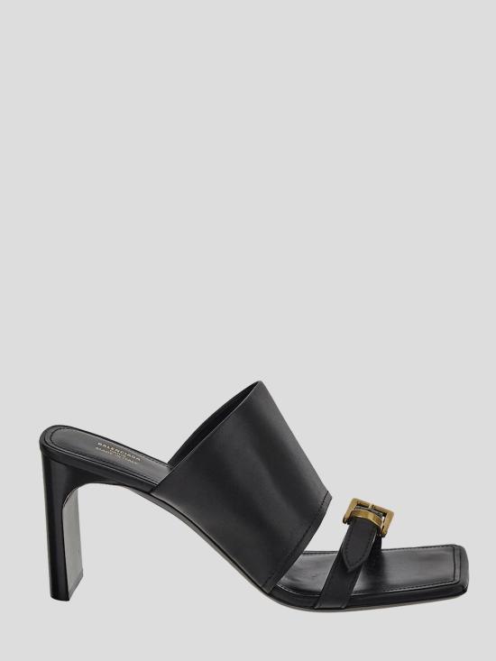 25SS 발렌시아가 뮬/슬리퍼 827913 WB2X11082 Black aged gold