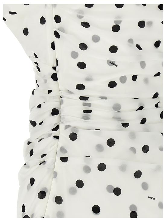 25SS 자크뮈스 숏 원피스 25E251DR22617809BT White Black - JACQUEMUS