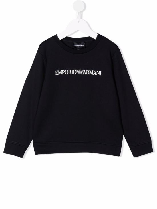 24FW [키즈] 엠포리오 아르마니 캐시미어 니트 8N4MR6 1JRIZ F905 NAVY LOGO - EMPORIO ARMANI