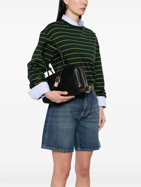 26FW 미우미우 보 레더 탑 핸들 백 5BB172 2CRW F0002 BLACK DOM - MIU MIU
