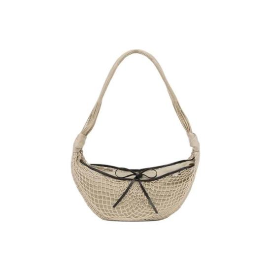 26SS 르메르 폴리에스터 네트 크루아상 필트 백 BG0128 TP0006 204 LIGHT BEIGE DOM