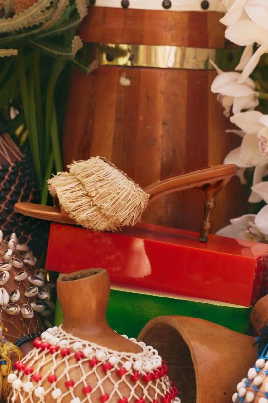  사이먼밀러 뮬/슬리퍼 사이먼 밀러 프린지 플라야 뱀부 힐 내추럴 - SIMONMILLER