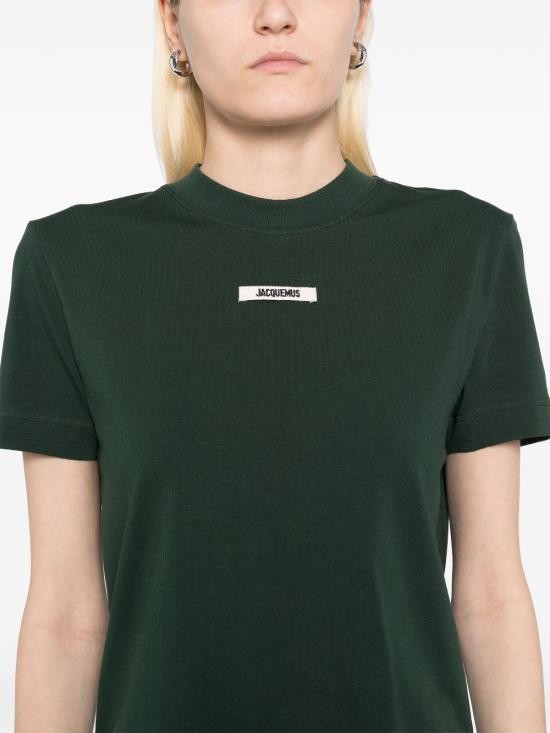 25SS 자크뮈스 반팔 티셔츠 241JS1332031591 DARK GREEN DOM - JACQUEMUS