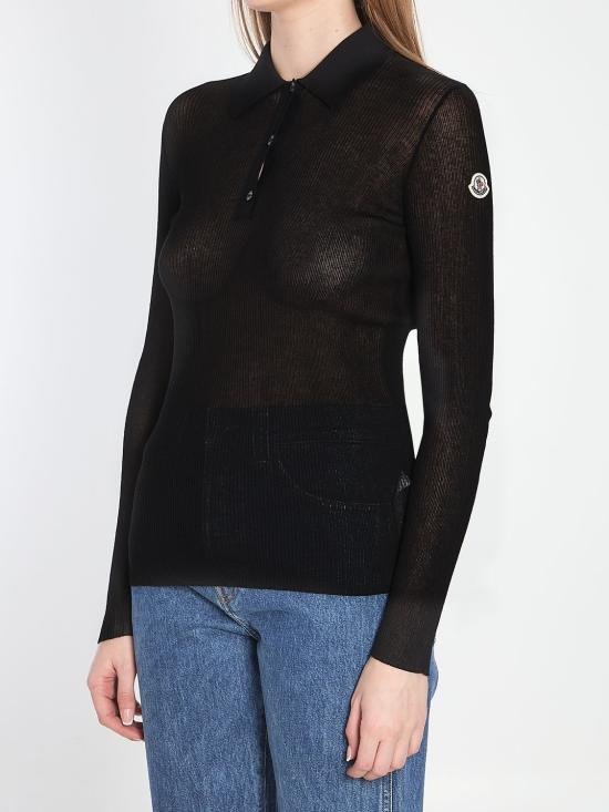 25SS 몽클레어 니트 폴로 셔츠 9A00005M1732999 BLACK DOM - MONCLER