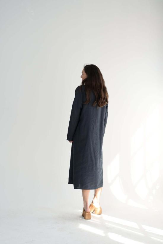  Kristensen du Nord 롱 원피스 Kristensen Du Nord 리넨 드레스 블루 Notte - OTHER BRANDS