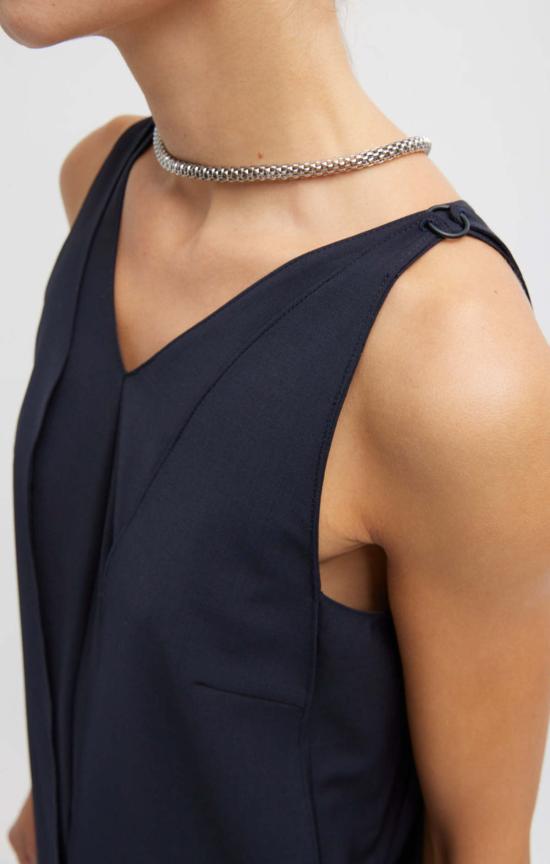  티비 튜닉 트로피컬 울 패널  네이비 - TIBI