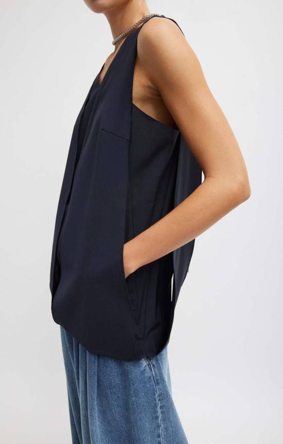  티비 튜닉 트로피컬 울 패널  네이비 - TIBI