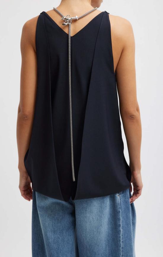  티비 튜닉 트로피컬 울 패널  네이비 - TIBI