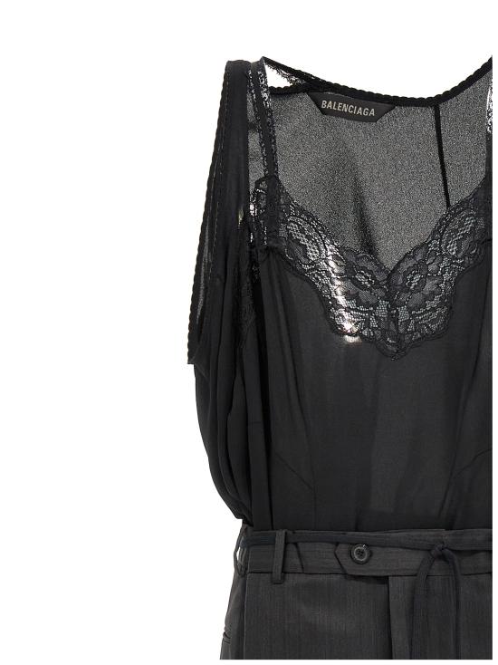 25SS 발렌시아가 롱 원피스 814348TLO321000 Black - BALENCIAGA