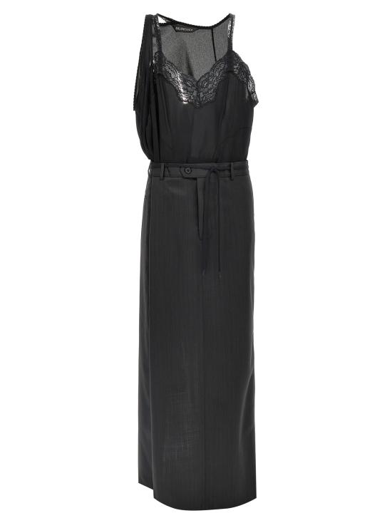 25SS 발렌시아가 롱 원피스 814348TLO321000 Black