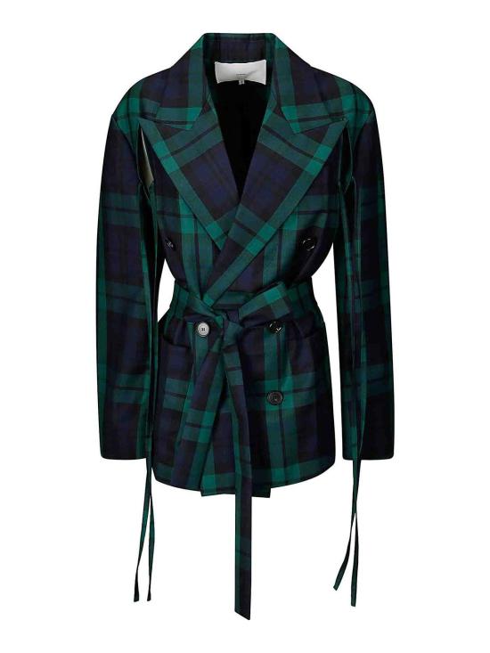 25FW 셋추 수트 자켓 U241J015W029TARTAN Green