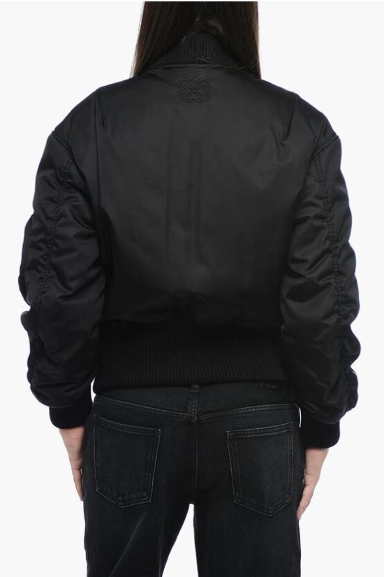  오프화이트 봄버 자켓 OWEH028F23 FAB001 1010 Black - OFF WHITE