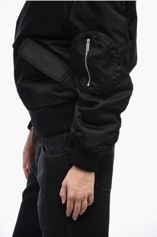  오프화이트 봄버 자켓 OWEH028F23 FAB001 1010 Black - OFF WHITE