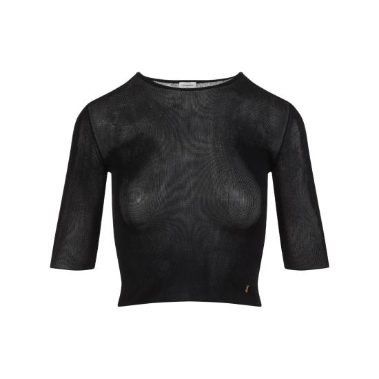 25SS 생로랑 반팔 티셔츠 819910 Y75WA 1000 NOIR BLACK