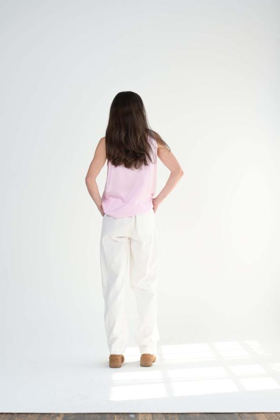  프라이빗 0204 민소매 티셔츠 실크 탱크 핑크 - PRIVATE 0204