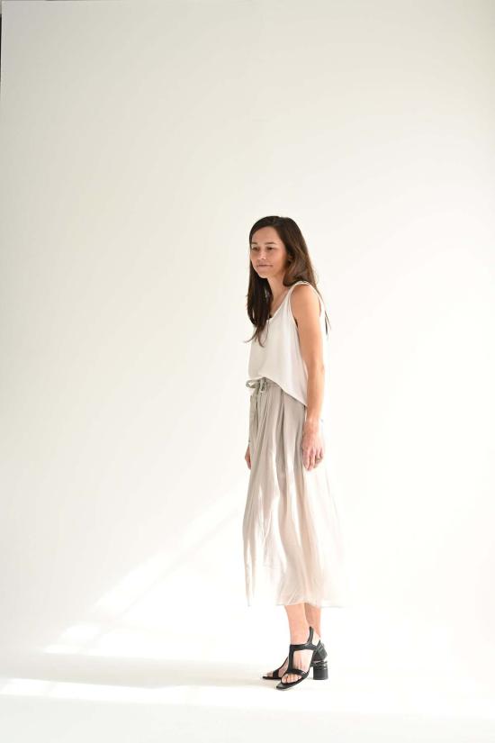  프라이빗 0204 민소매 티셔츠 실크 탱크 화이트 - PRIVATE 0204