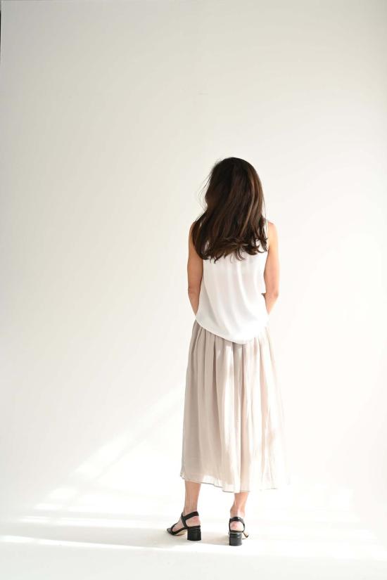  프라이빗 0204 민소매 티셔츠 실크 탱크 화이트 - PRIVATE 0204