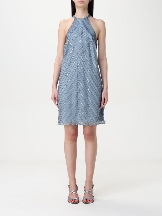 25SS 랄프 로렌 롱 원피스 253963626001 LIGHT BLUE MULTI Gnawed Blue