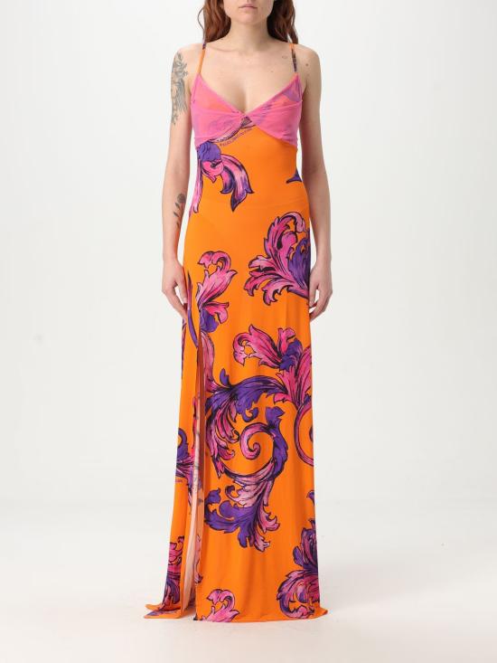 25SS 베르사체 롱 원피스 78HAO900JS471 565 Orange