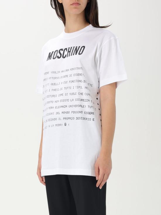 25FW 모스키노 반팔 티셔츠 07010541 1001 White - MOSCHINO