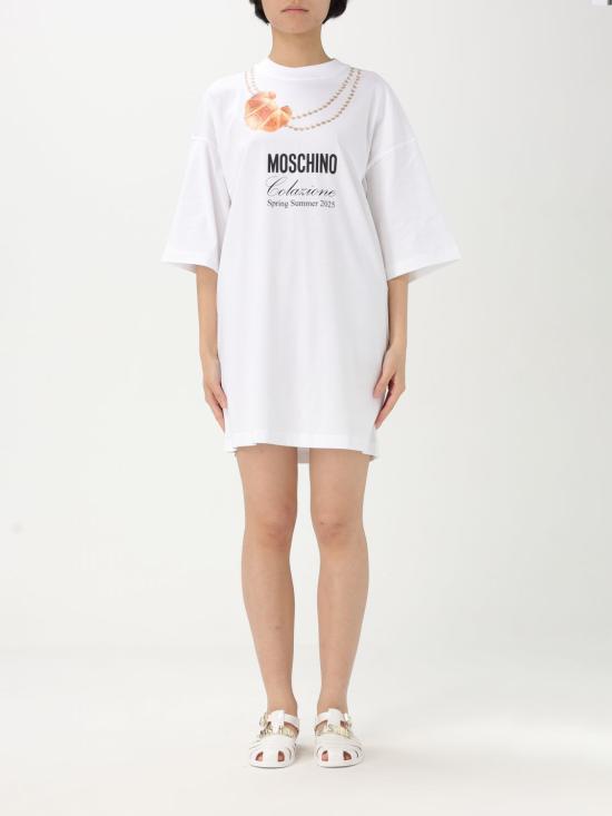 25SS 모스키노 숏 원피스 04380541 1001 White