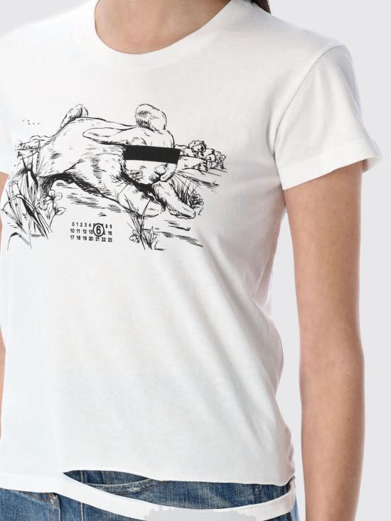 25SS MM6 메종마르지엘라 반팔 티셔츠 S62GD0199M20108 100 White - MM6 MAISON MARGIELA