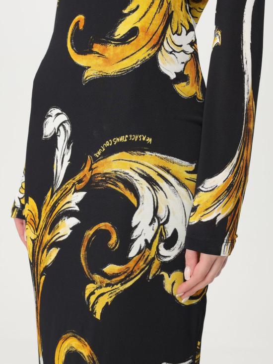 25SS 베르사체 미디 원피스 78HAO920JS471 G89 Black - VERSACE