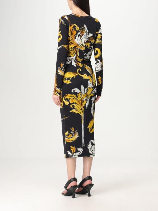 25SS 베르사체 미디 원피스 78HAO920JS471 G89 Black - VERSACE