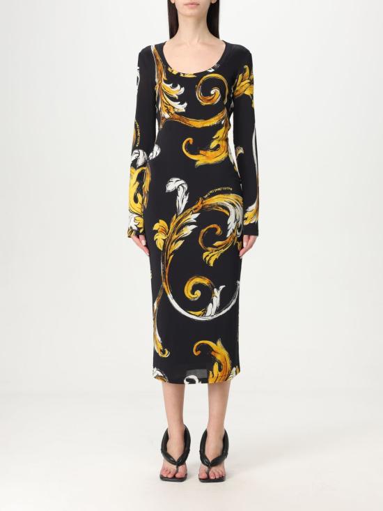 25SS 베르사체 미디 원피스 78HAO920JS471 G89 Black