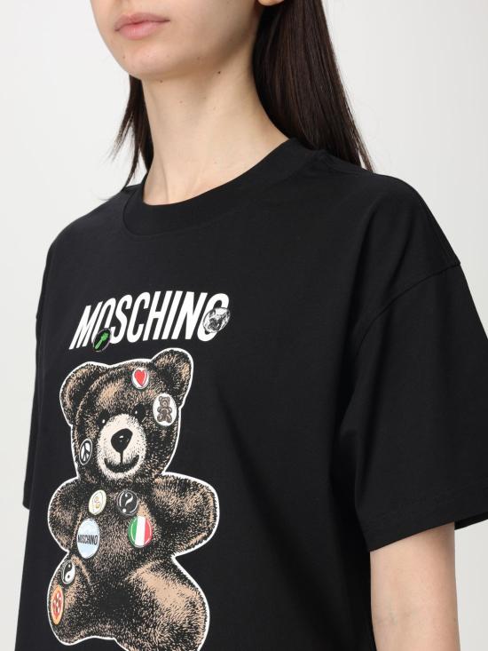 25SS 모스키노 반팔 티셔츠 07080441 1555 Black - MOSCHINO