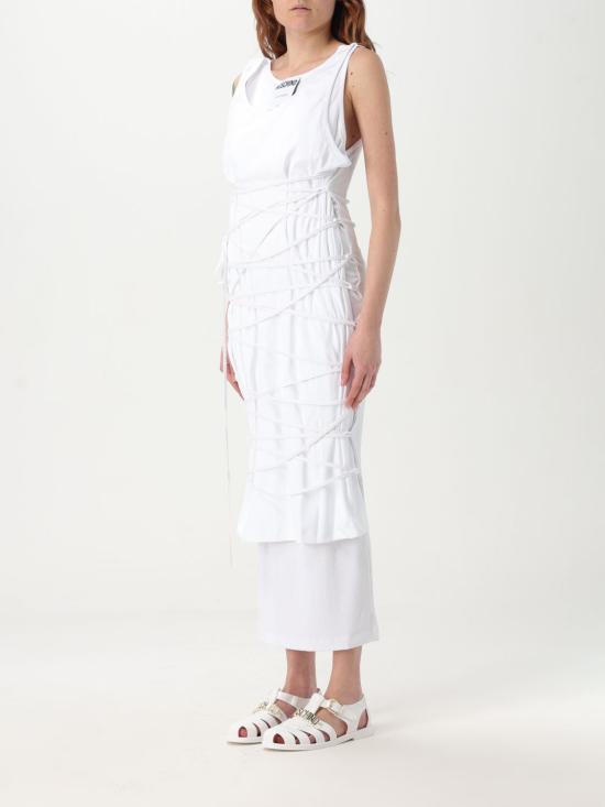 25SS 모스키노 롱 원피스 04140445 1001 White - MOSCHINO