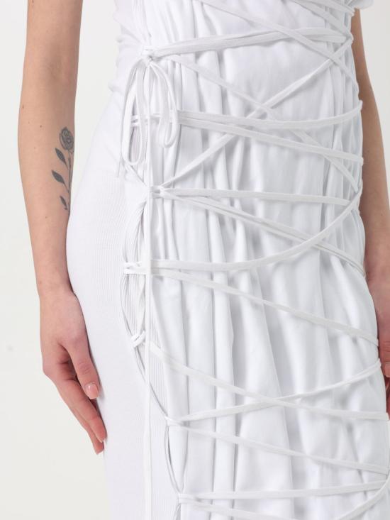 25SS 모스키노 롱 원피스 04140445 1001 White - MOSCHINO