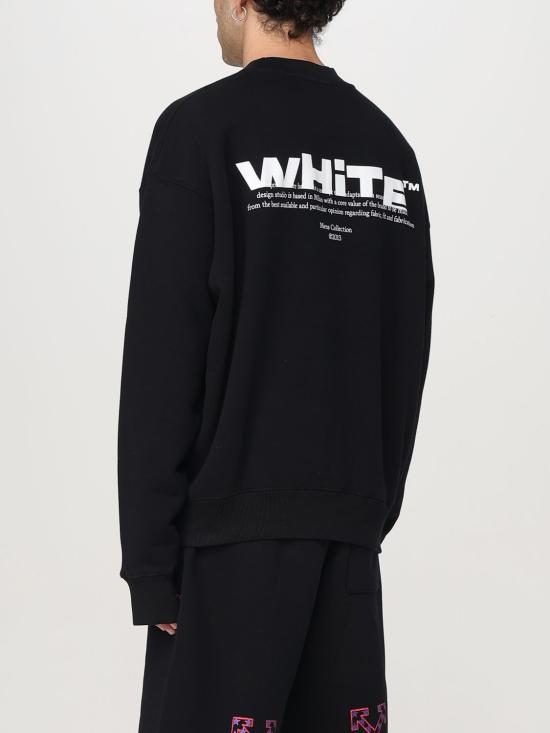 25FW 오프화이트 긴팔 티셔츠 OMBB085S25FLE003 1001 White - OFF WHITE